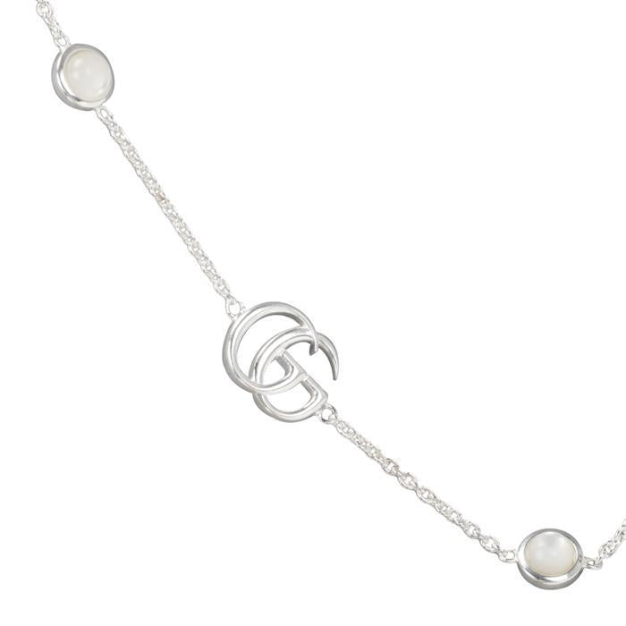 GUCCI GG Marmont Mother of Pearl Silver Bracelet
