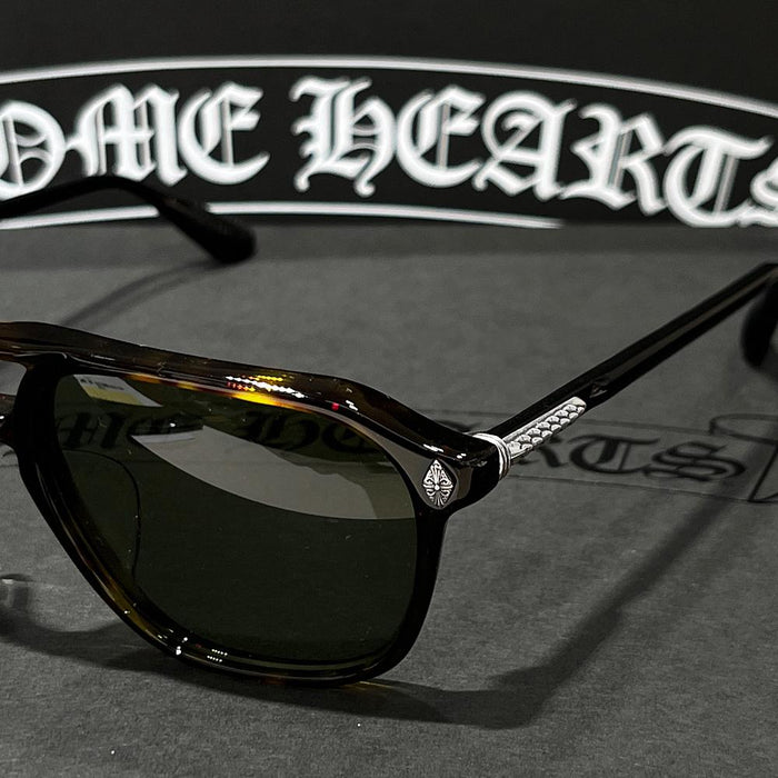 Chrome Hearts Black Leopard Zipper Boeing Sunglasses Unisex