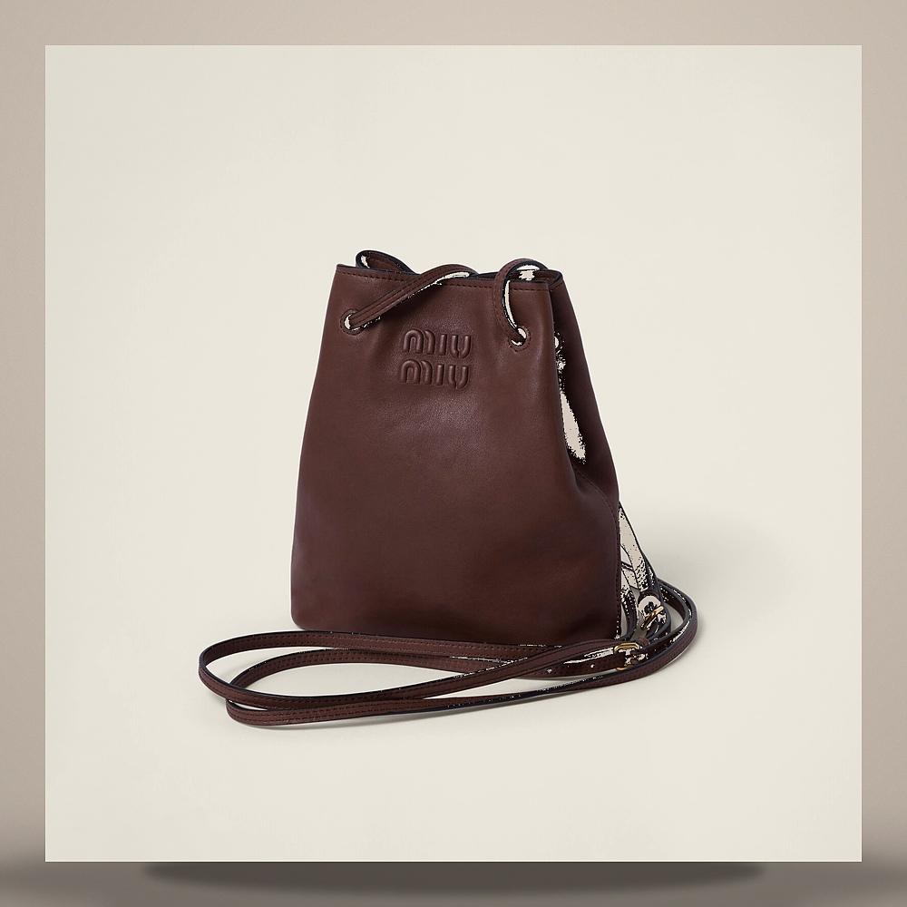 Miu Miu Nappa Leather Mini Crossbody Bag Navy