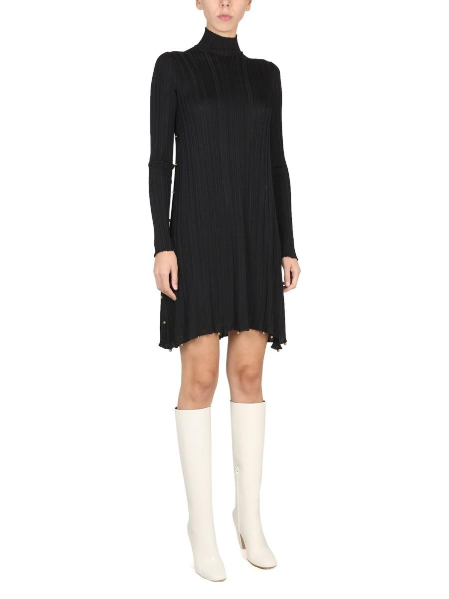 Bottega Veneta Black Long Sleeve Midi Dress