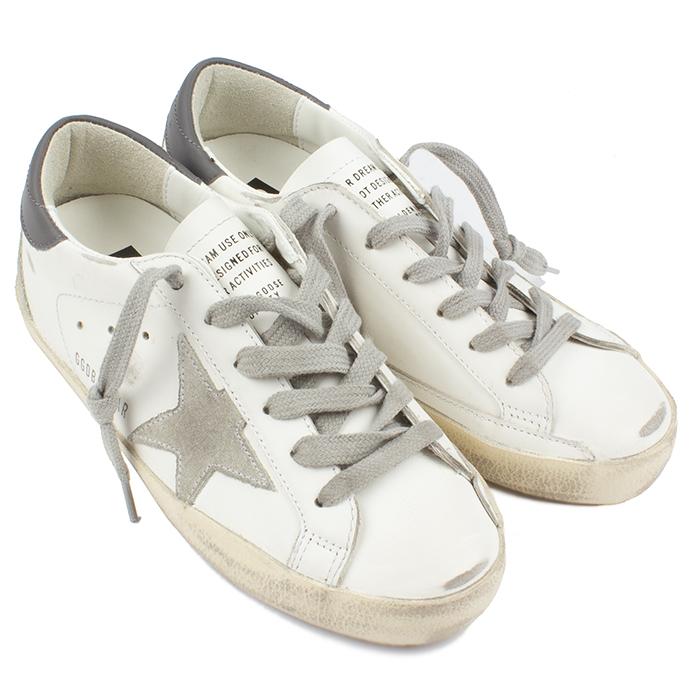 GOLDEN GOOSE White Leather Superstar Low-Top Sneakers for Men