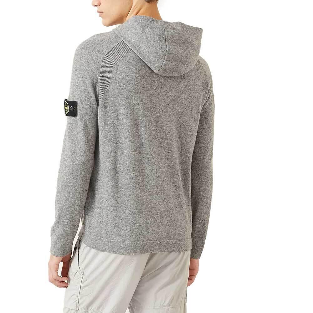 STONE ISLAND Mens Melange RWS Knit Hooded Sweater