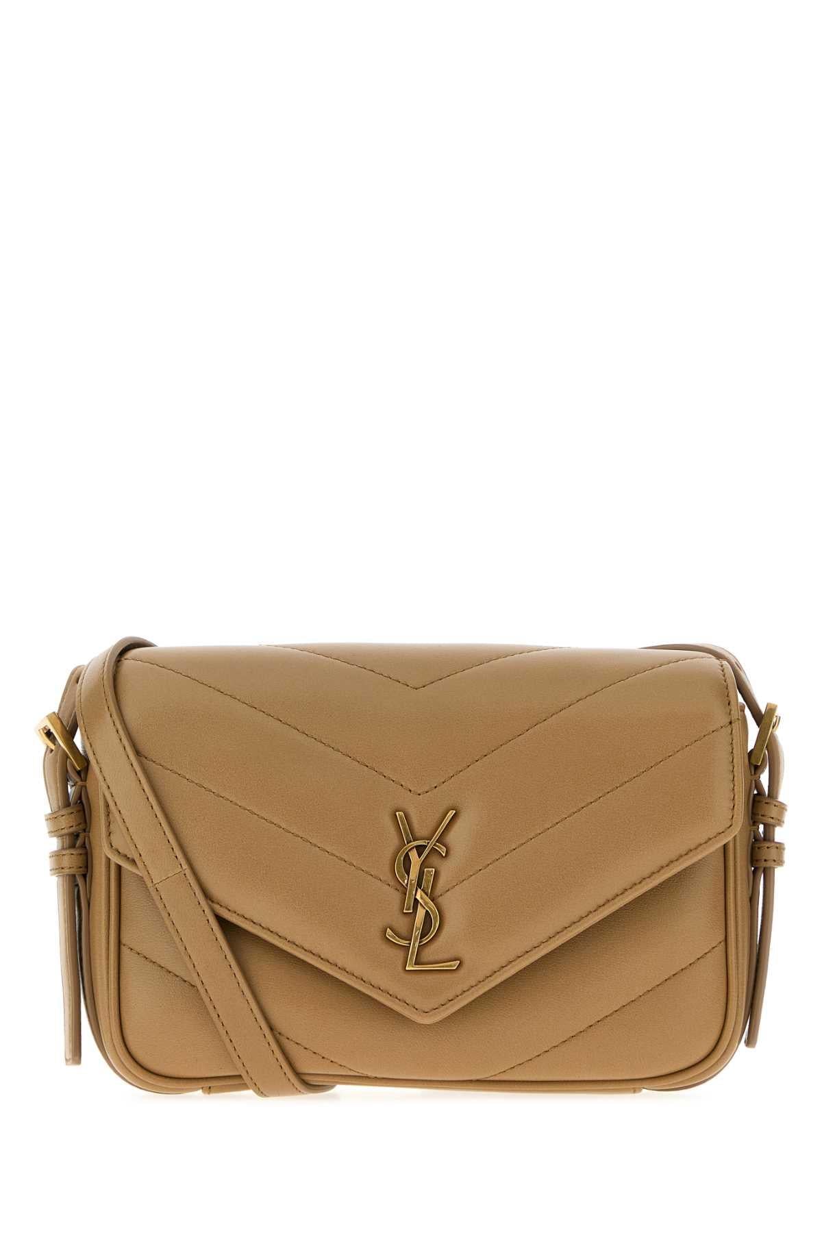 Saint Laurent Leather Shoulder Crossbody Bag Brown