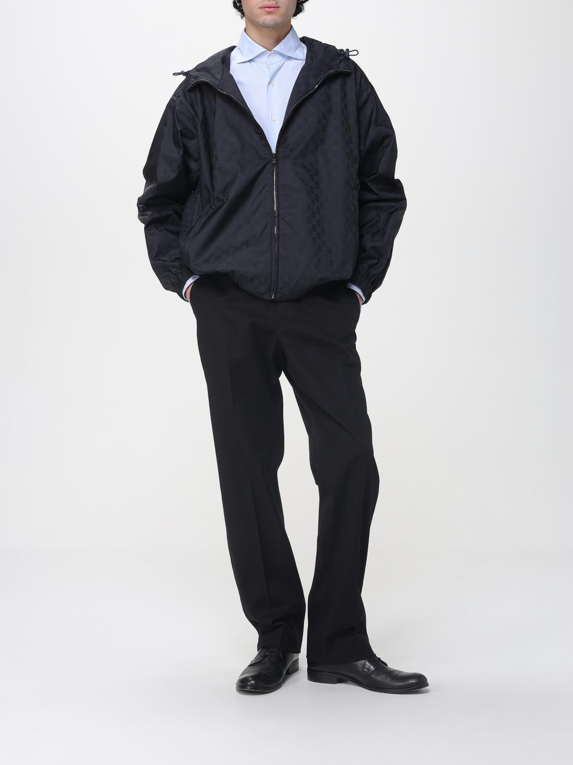 GUCCI Blue Cotton Zip-Up Jacket