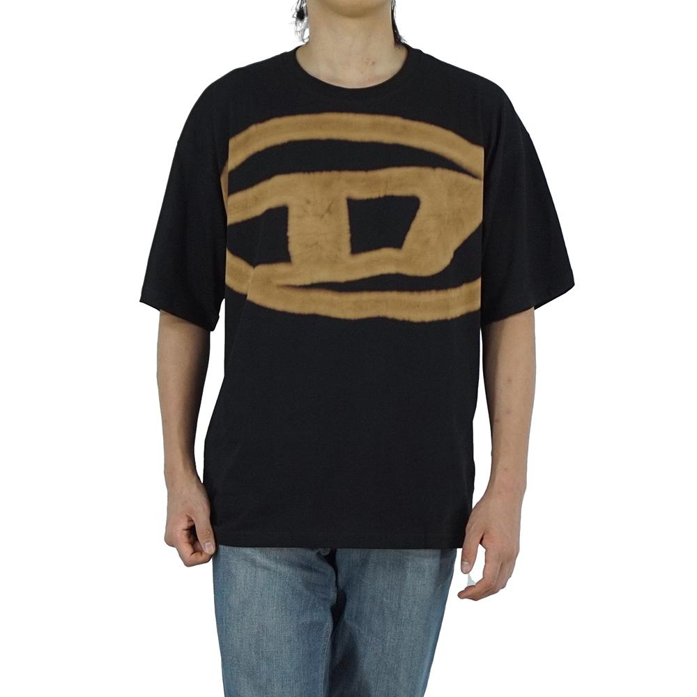 DIESEL Oval D Logo T-Shirt Black Cotton Men’s Top