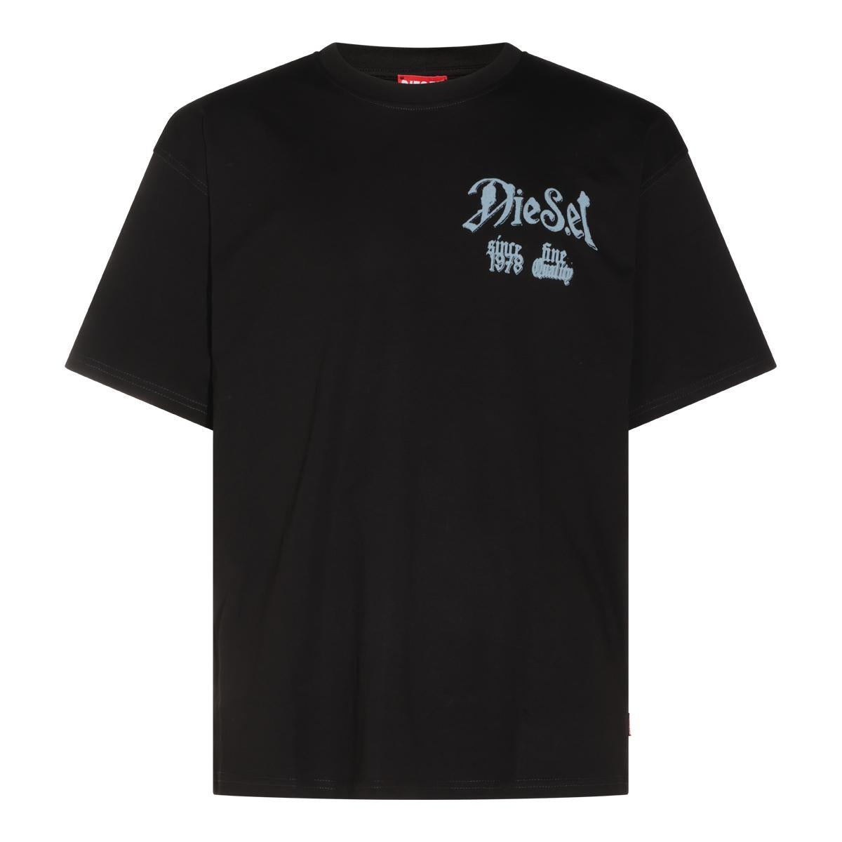 DIESEL Short Sleeve Cotton T-Shirt Black Men's Top