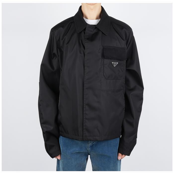 PRADA Re-Nylon Triangle Logo Pocket Cropped Jacket for Men SGC828 16HH F0002