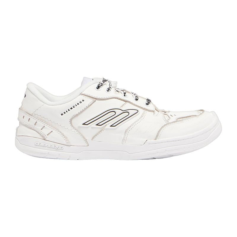 BALENCIAGA Hamptons One Out Women’s Low-Top Sneakers White Leather
