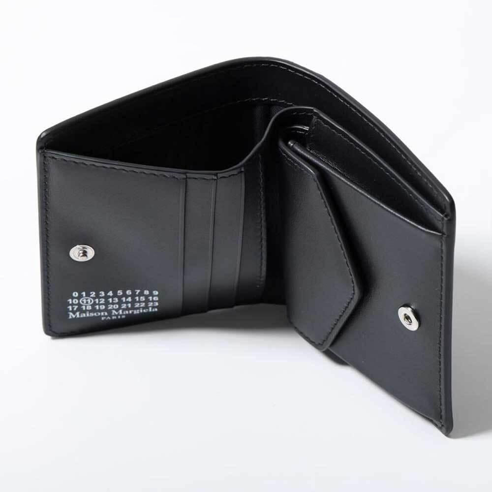 Maison Margiela Signature Stitch Leather Bifold Wallet with Coin Pocket