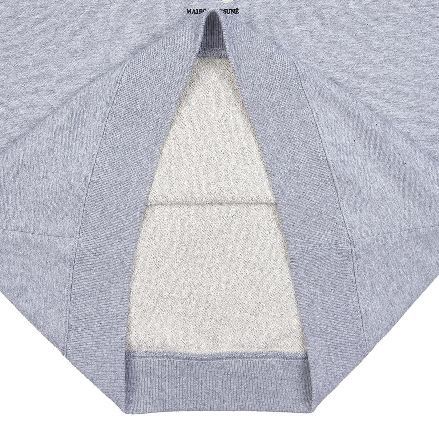 Maison Kitsune Men's Dressed Fox Logo Patch Crewneck Sweatshirt LW00309KM001 LGM