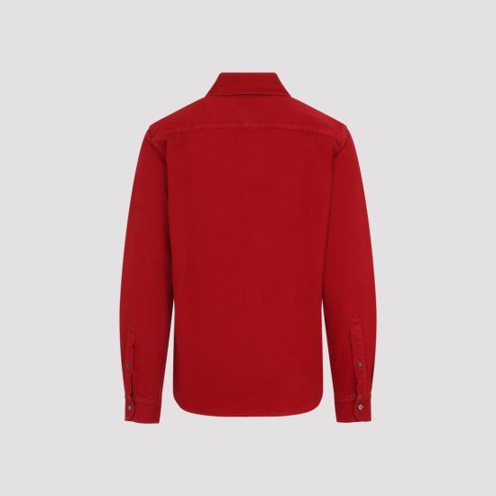 AMI Ruby Red Denim Long Sleeve Shirt
