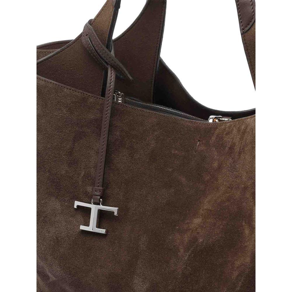 Tods T Timeless Medium Tote Bag Leather Brown