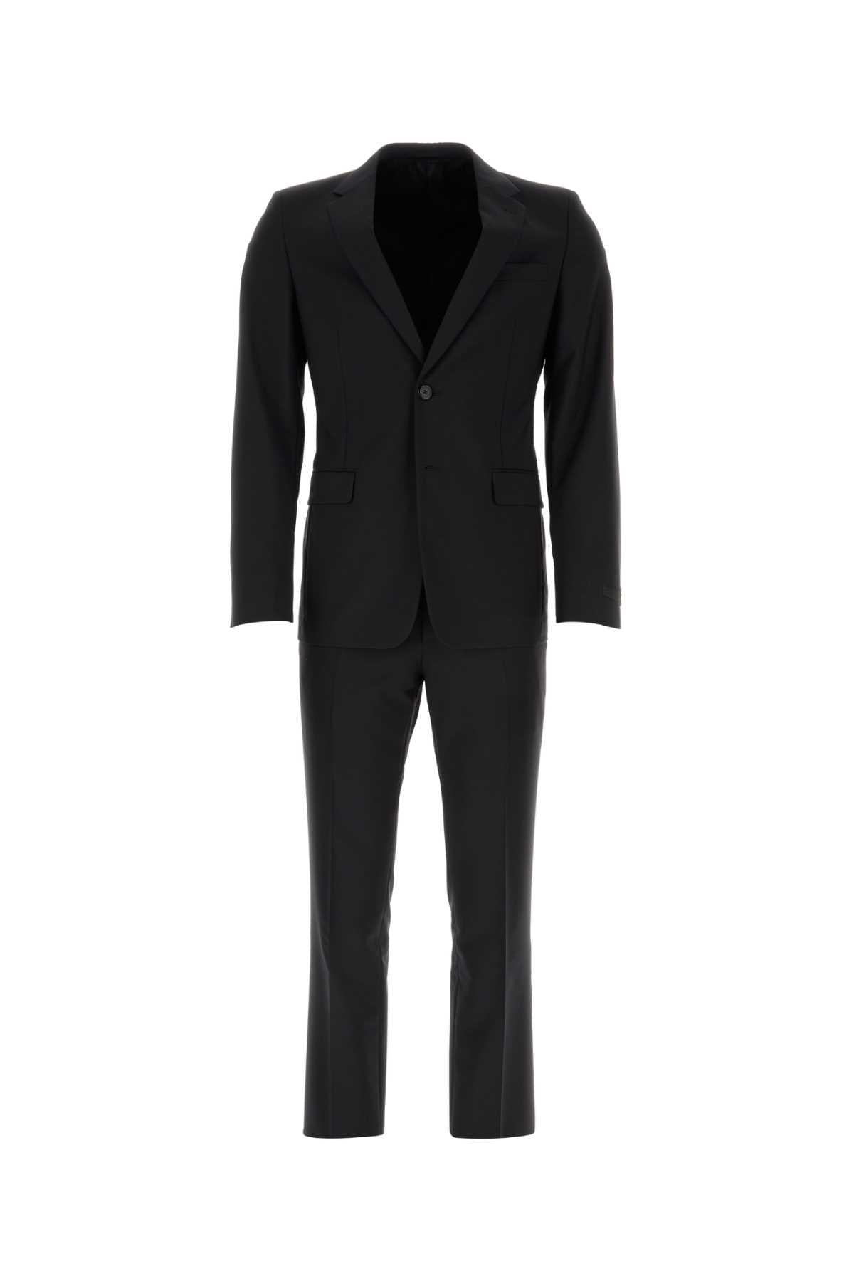 PRADA Black Wool Two-Piece Suit Set