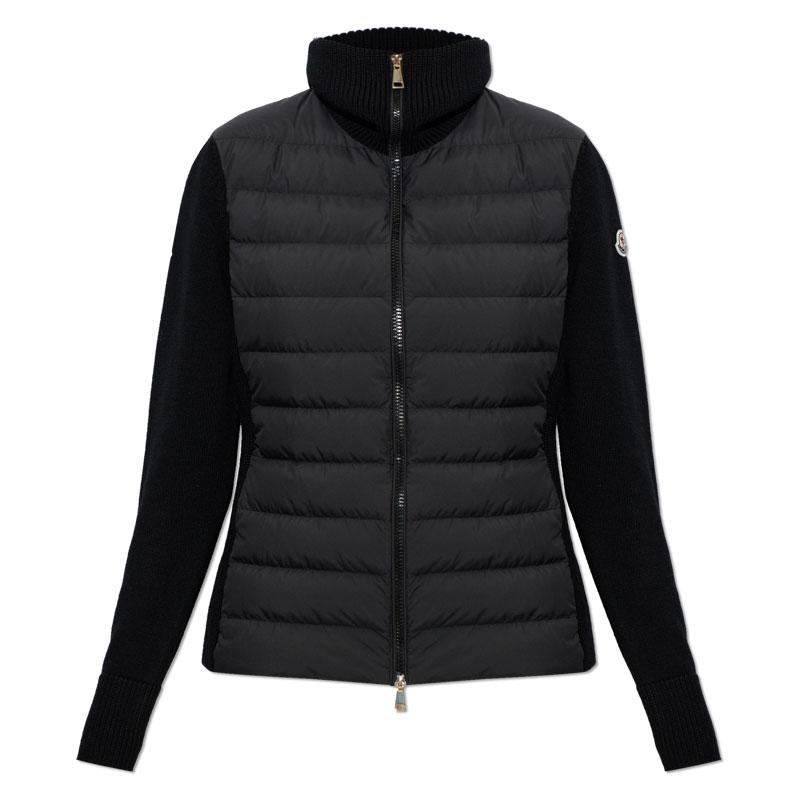 Moncler Women’s Wool Padded Zip Cardigan Black