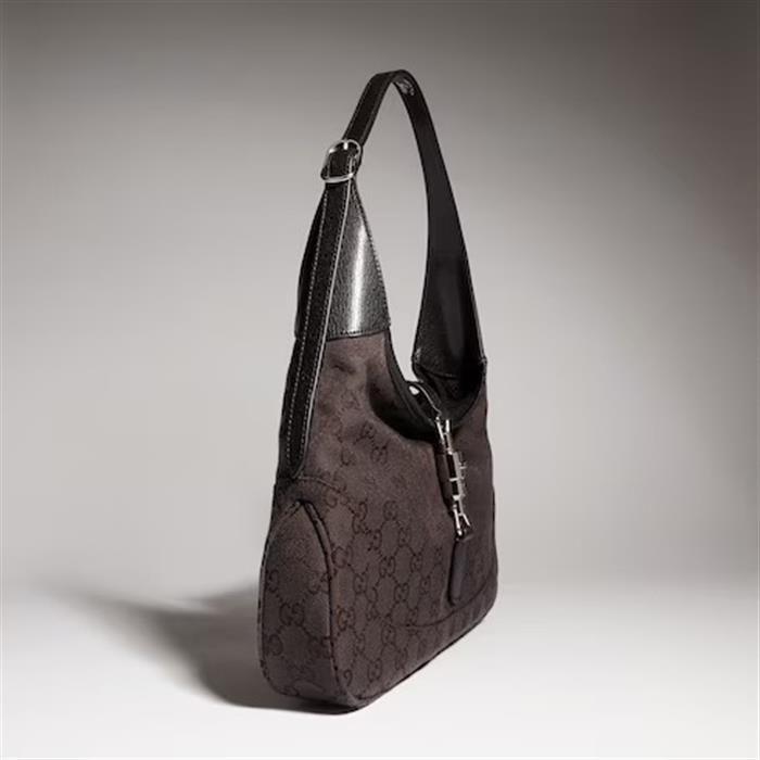 GUCCI Jackie 1961 Medium Shoulder Bag Brown Leather