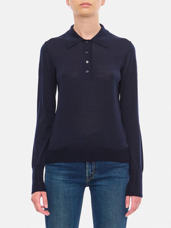 GOLDEN GOOSE Navy Cotton Polo Shirt for Women