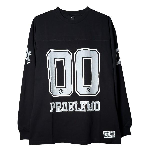 NO PROBLEMO Black Cotton Jersey Long Sleeve T-Shirt
