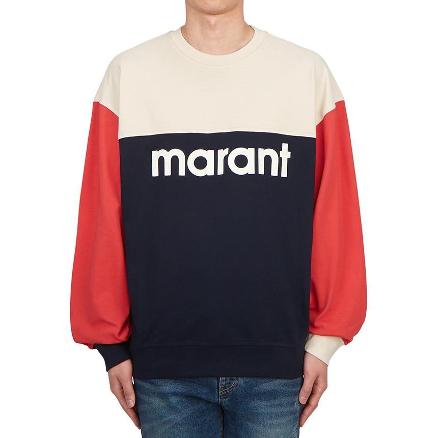 Isabel Marant Afton Logo Crewneck Sweatshirt Men Navy
