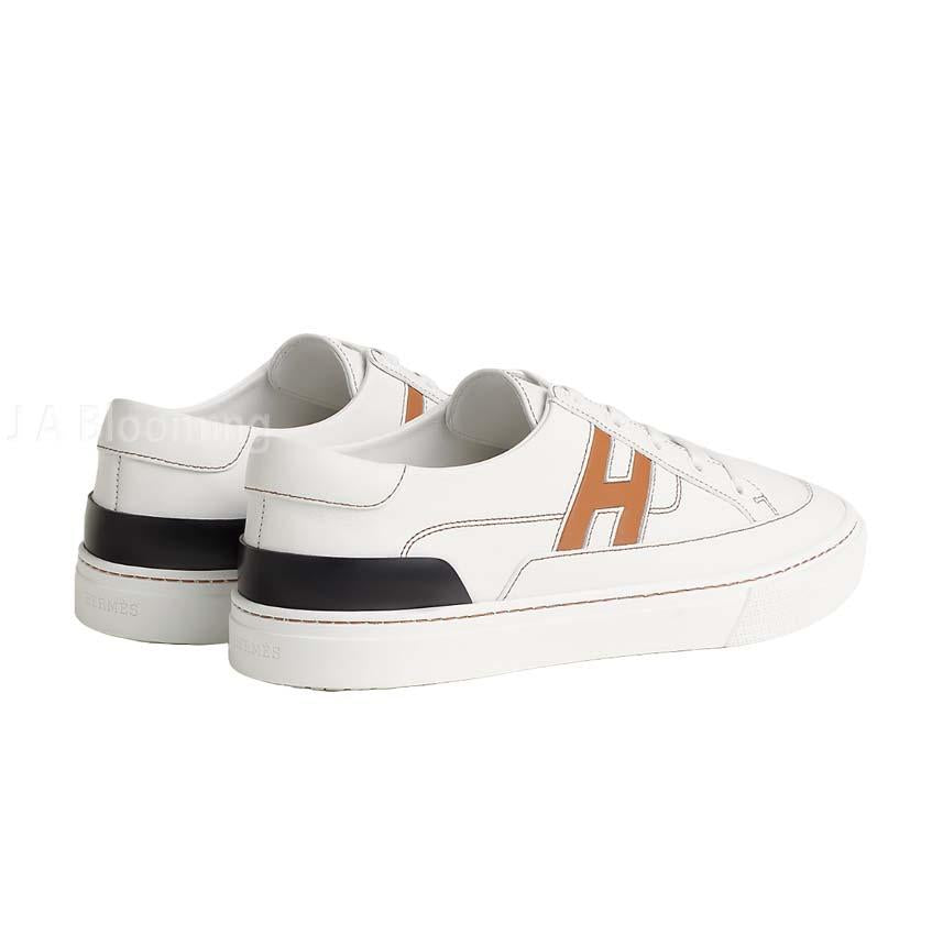 HERMES Deep Leather Low Top Sneakers White Unisex H251837ZHA3420