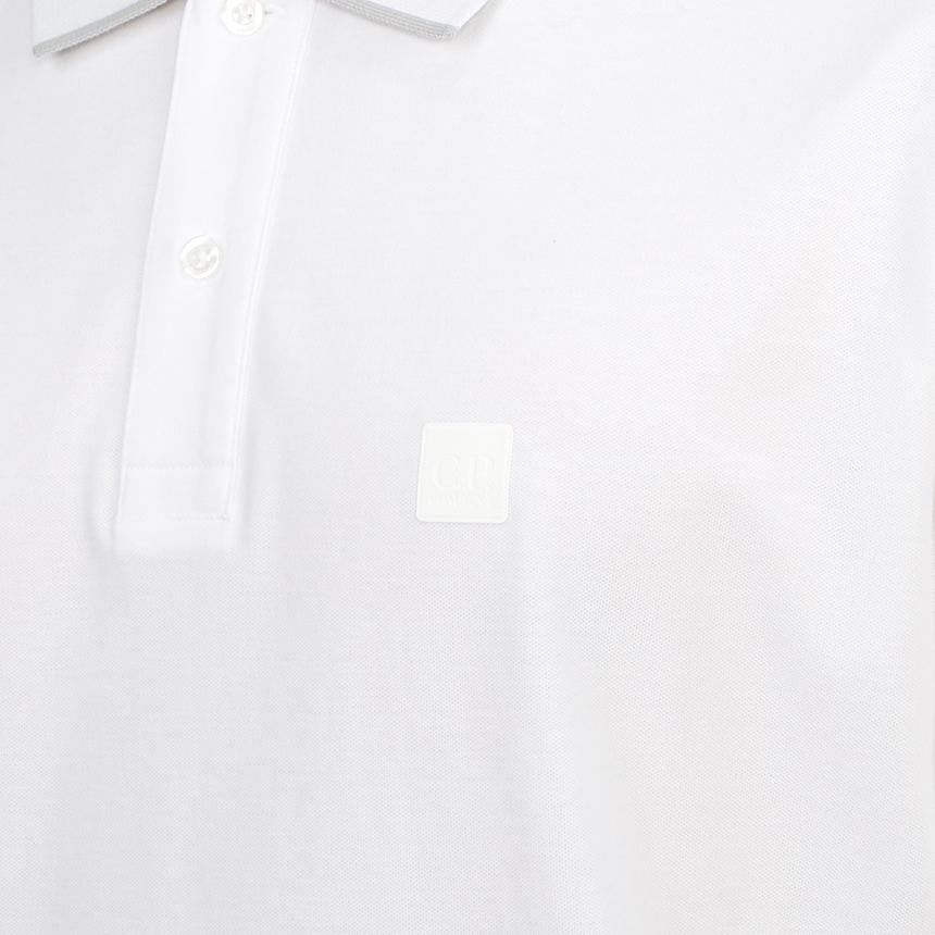 CP Company Men’s Short Sleeve Polo Shirt White Cotton