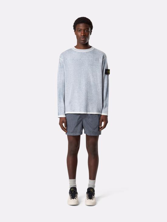 STONE ISLAND Avio Blue Cotton Drawstring Cargo Shorts K1S15B100006 S0043 V0024