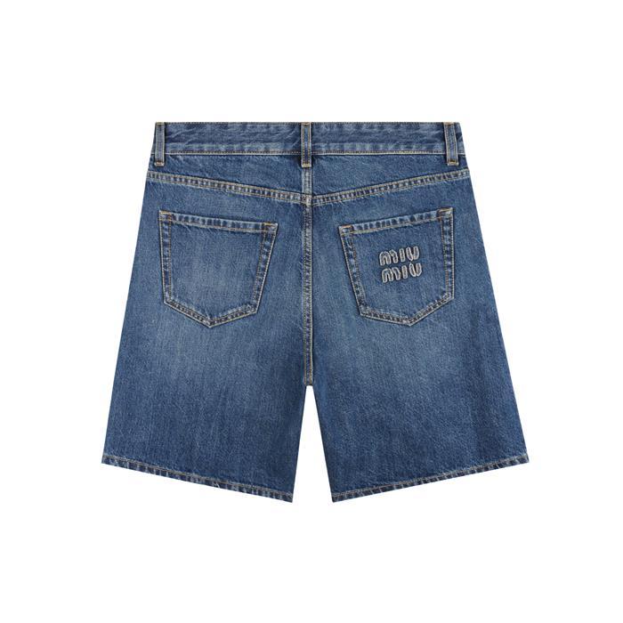 Miu Miu Washed Denim Bermuda Shorts GWP556 1568 F0008