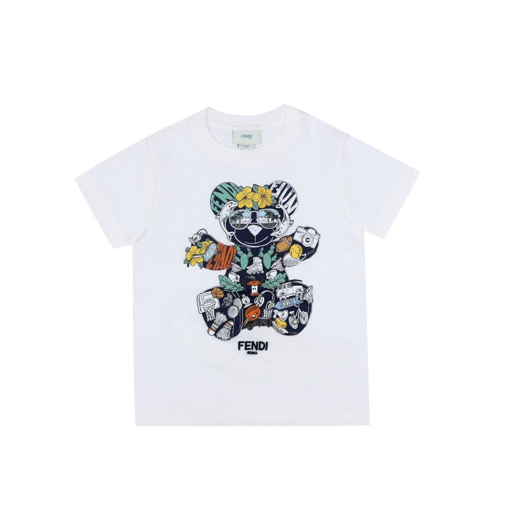 FENDI Kids Short Sleeve T-Shirt JMI488 7AJ F0TU9