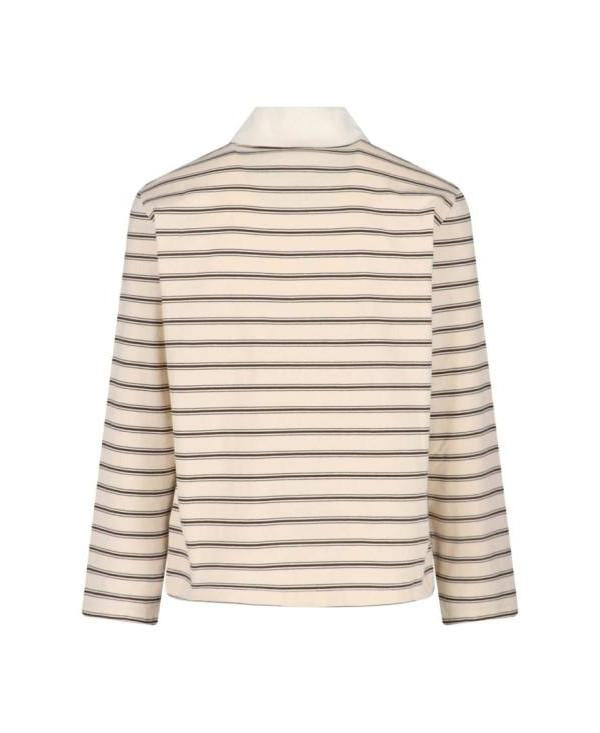 A.P.C. Stripe Long Sleeve Polo Shirt H26519 AAD