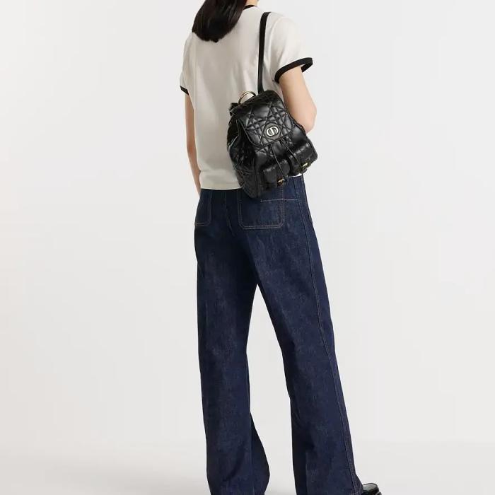 DIOR Caro Medium Backpack Black Leather M6301UNOZ M900