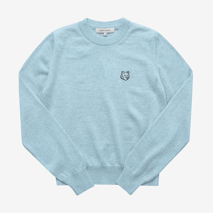 Maison Kitsune Bold Fox Head Patch Wool Crewneck Sweater Wom MW00801 KT1036 0142