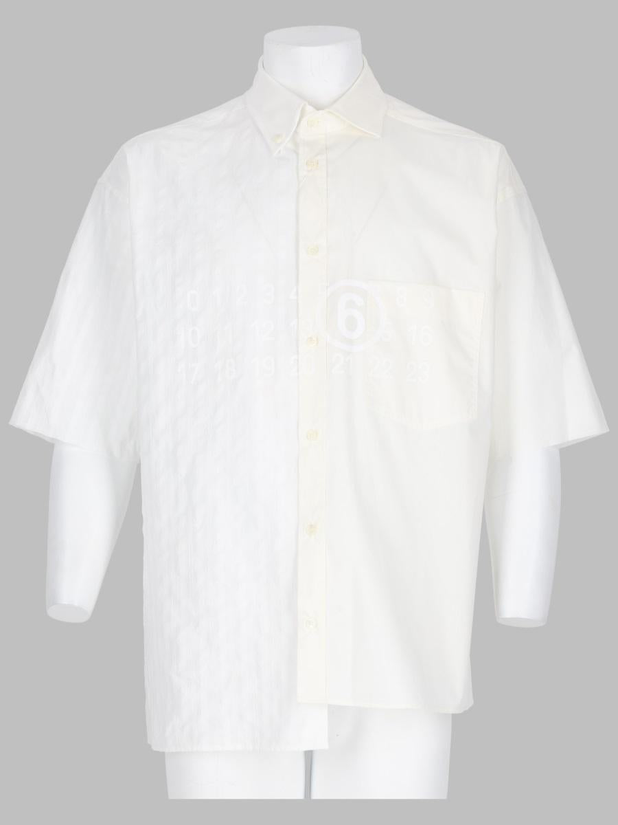 Maison Margiela Short Sleeve Shirt Men's Cotton Casual White