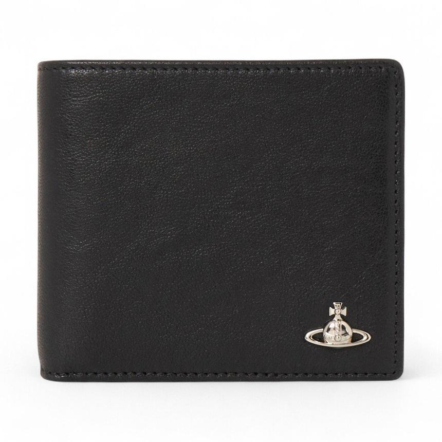Vivienne Westwood Black Leather Bifold Wallet for Men