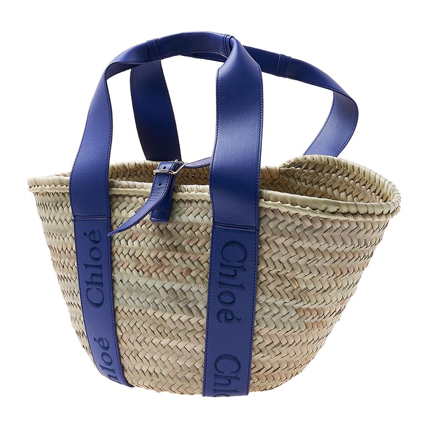 Mulberry Medium Basket Tote Bag Women’s Sense Style, Blue Woven