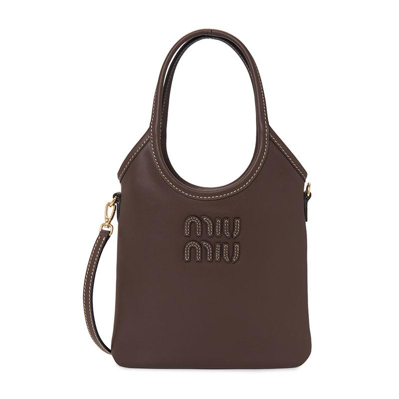 Miu Miu Ivy Leather Mini Handbag Briarwood Tote Bag