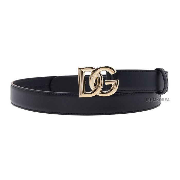 D&G Women’s DG Logo Leather Belt Black