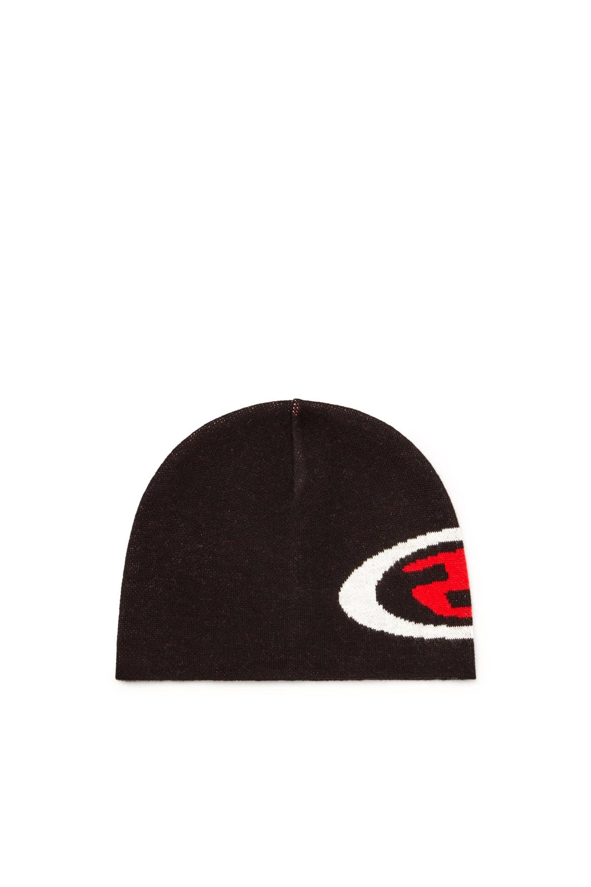 DIESEL Rib Knit Beanie Hat Black Mens Acrylic