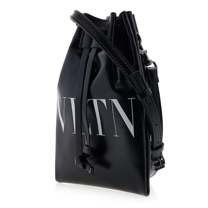 VALENTINO Garavani VLTN Logo Crossbody Bag Black Leather Unisex