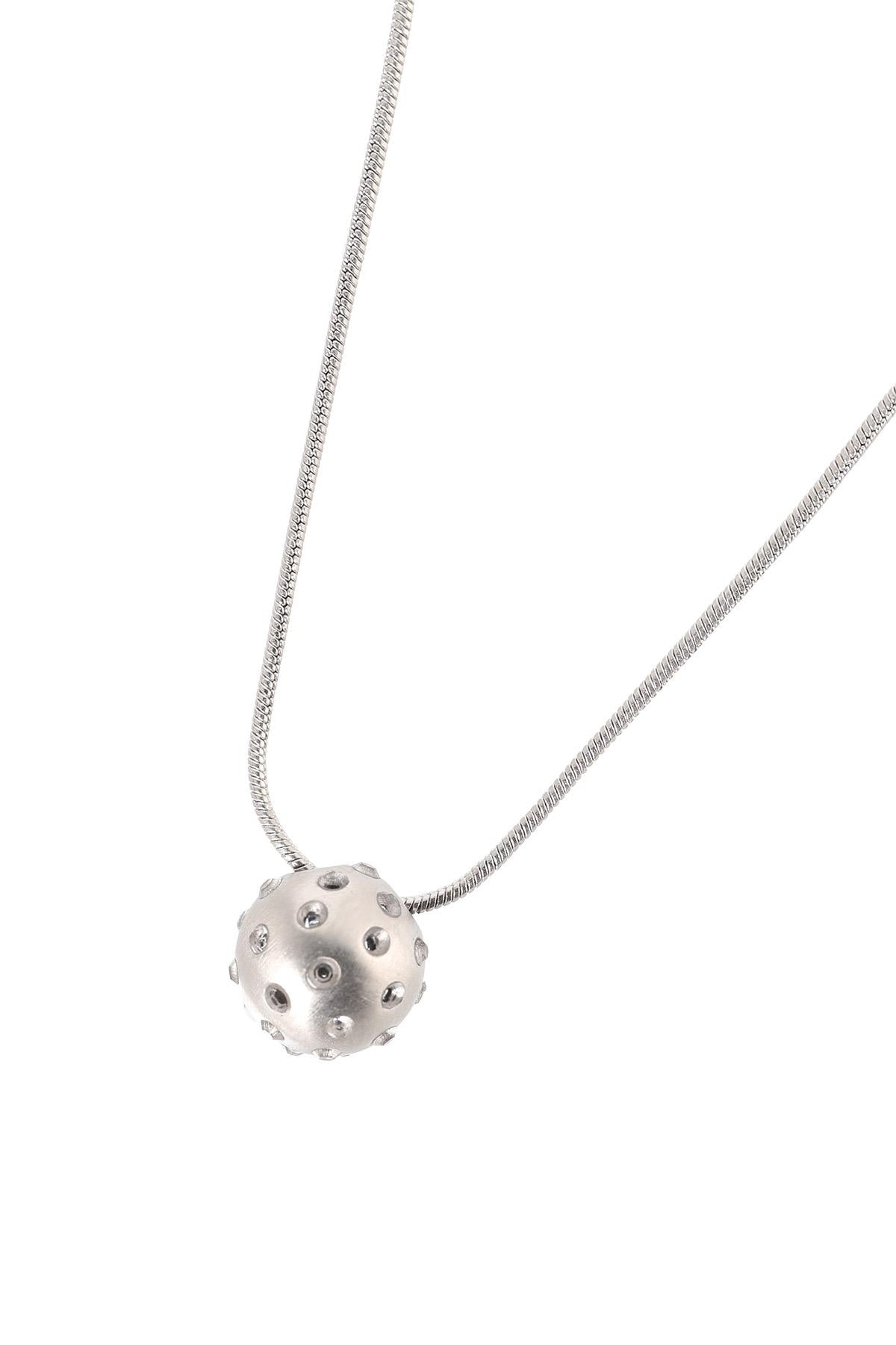 Rick Owens Mini Orb Pendant Necklace Silver Unisex Jewelry