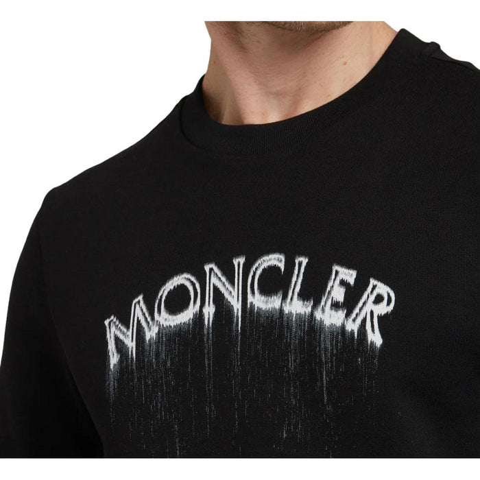 Moncler Men’s Logo Print Black Sweatshirt