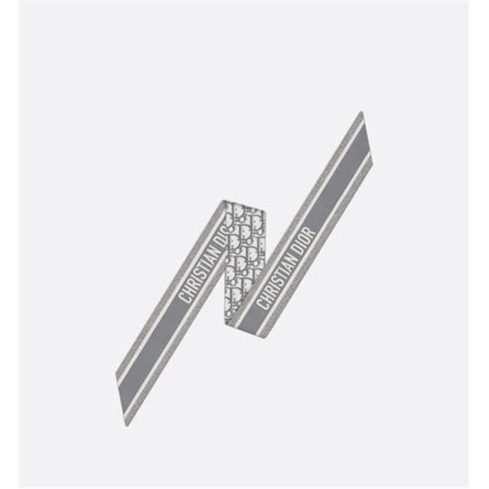 DIOR Oblique Mitzah Scarf Gray Silk Scarf for Men