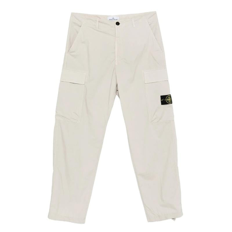 STONE ISLAND Logo Patch Cotton Cargo Pants for Men Navy