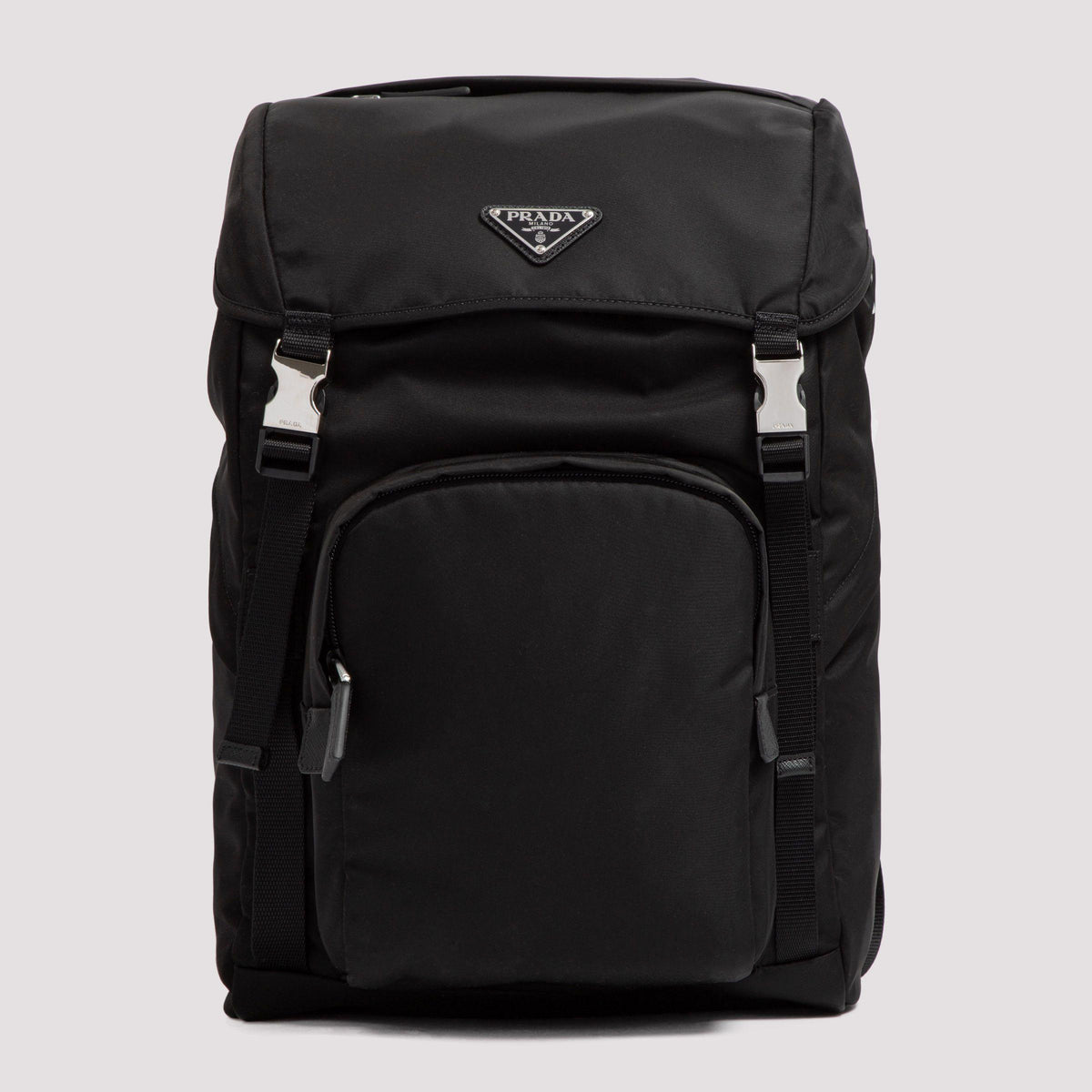 PRADA Black Nylon Leather Backpack