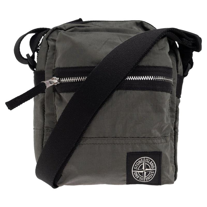 STONE ISLAND Coated Nylon Metal Crossbody Bag Black