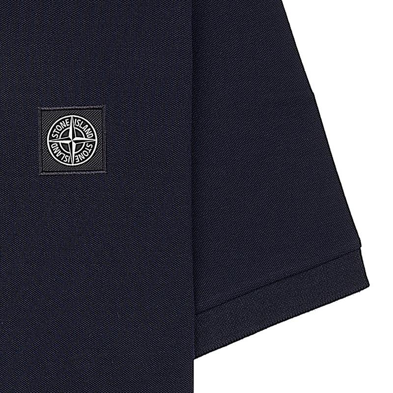 STONE ISLAND Navy Slim Fit Short Sleeve Polo Shirt