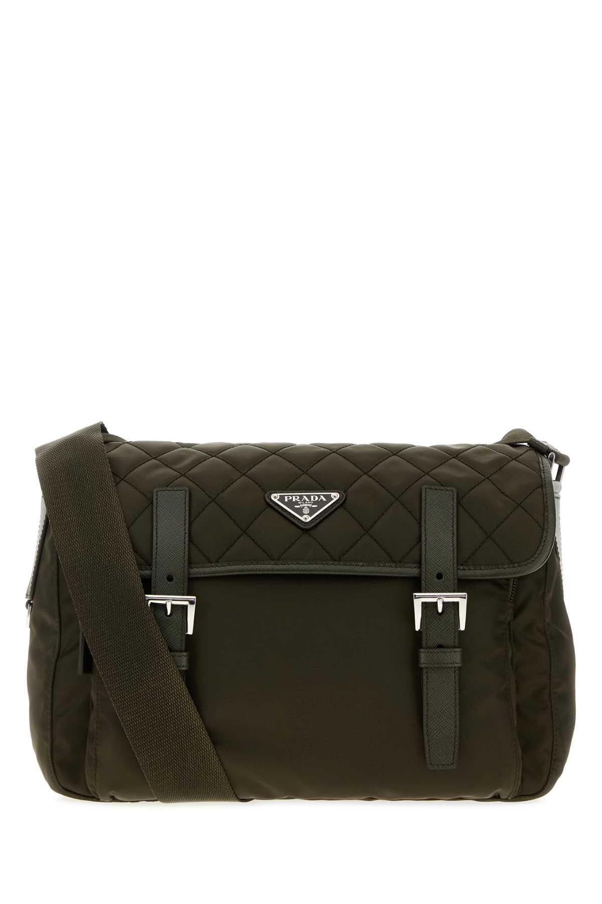 PRADA Silver Leather Chain Shoulder Bag