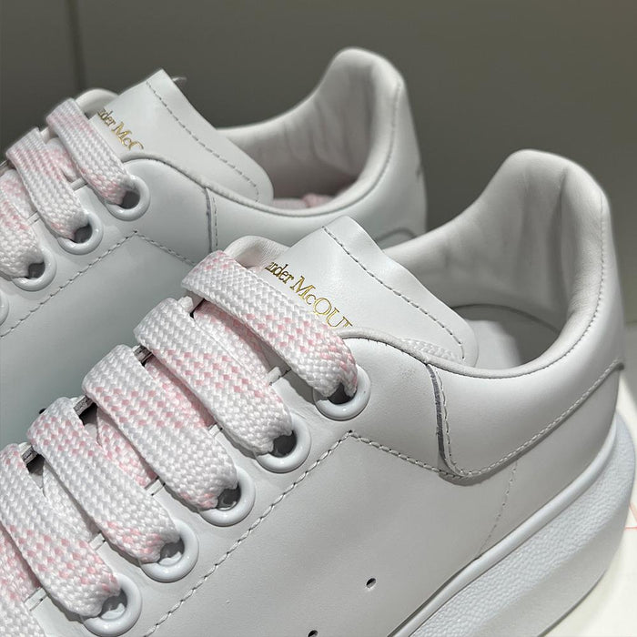 Alexander Mcqueen White Pink Calfskin Oversized Low-Top Sneakers