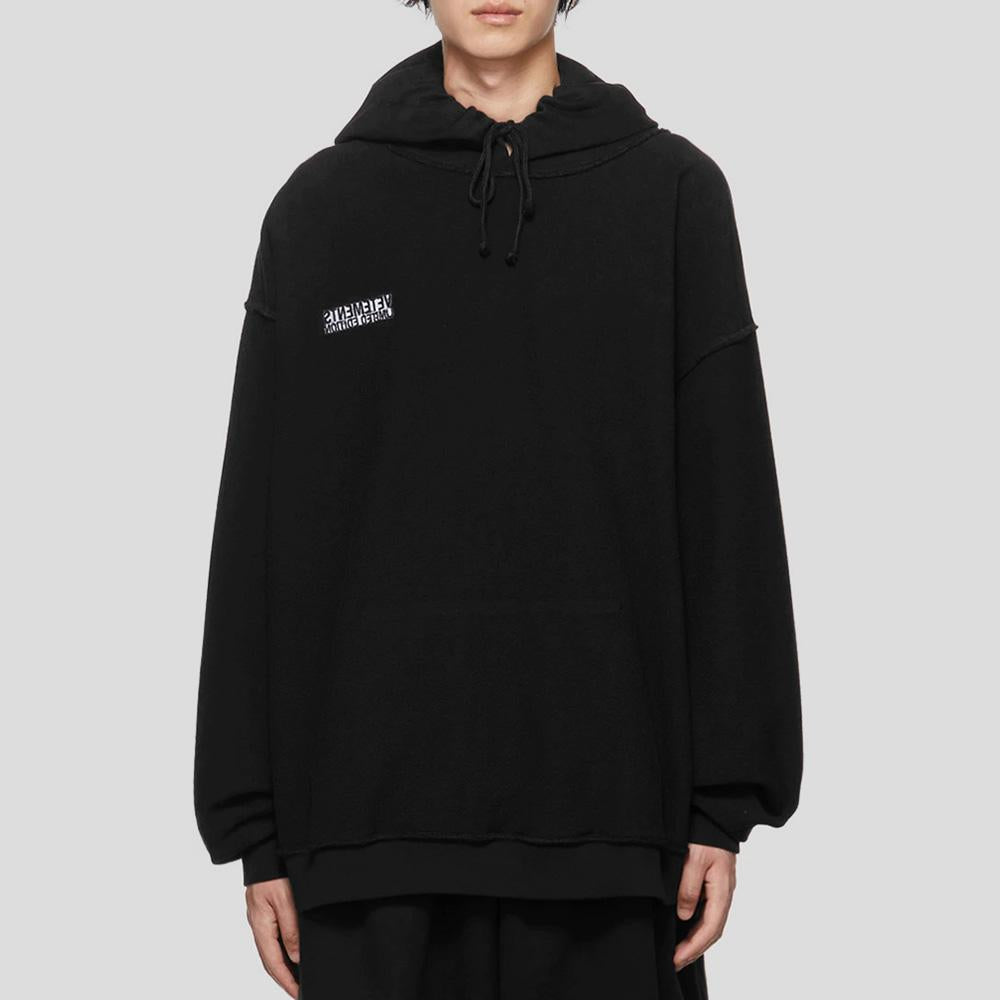 Vetements FW Logo Inside-Out Oversized Hoodie Black UA53HD280B