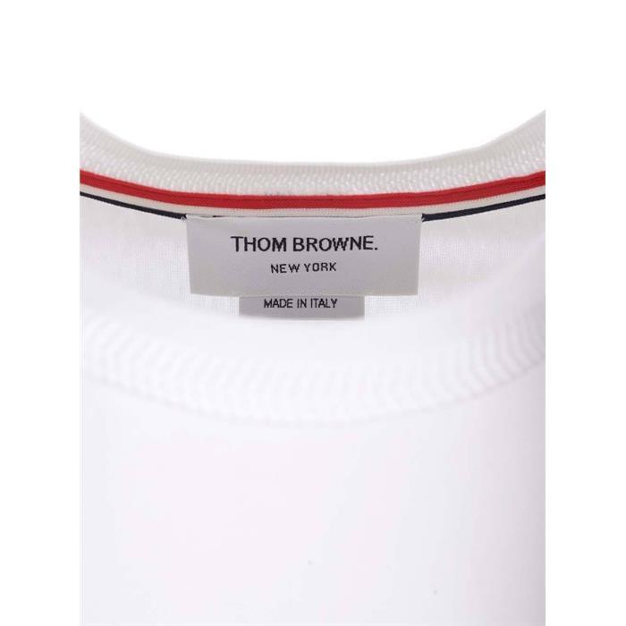 THOM BROWNE RWB Stripe T-Shirt Men’s Navy Cotton Crewneck MJS252A