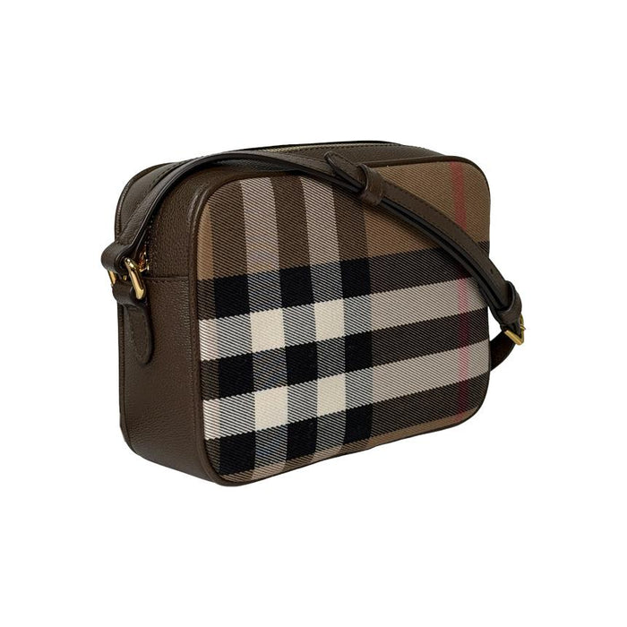 BURBERRY House Check Camera Crossbody Bag Ebony Brown Small 81140711
