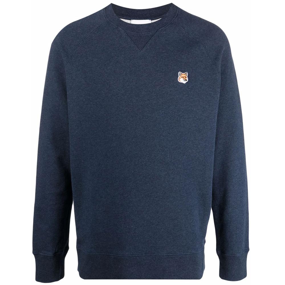 Maison Kitsune Men's Fox Head Patch Sweatshirt Navy IM00309KM0001 H481